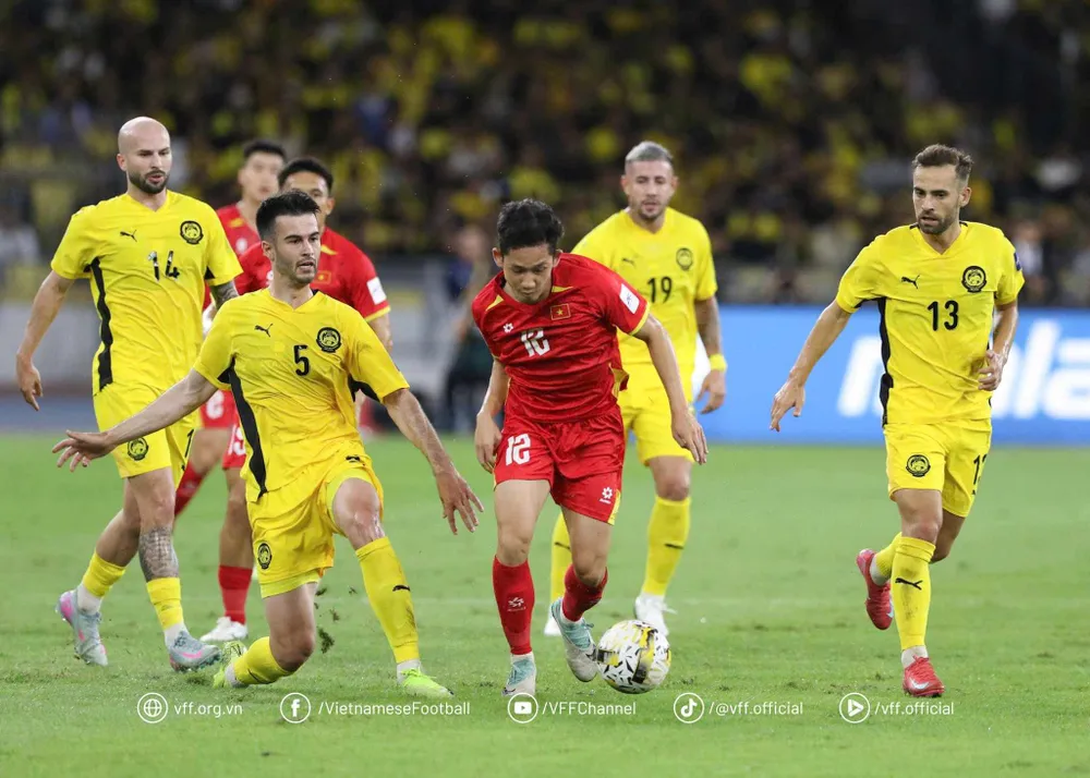 Đội tuyển Việt Nam trong trận thua 0-4 trước Malaysia mới đây.