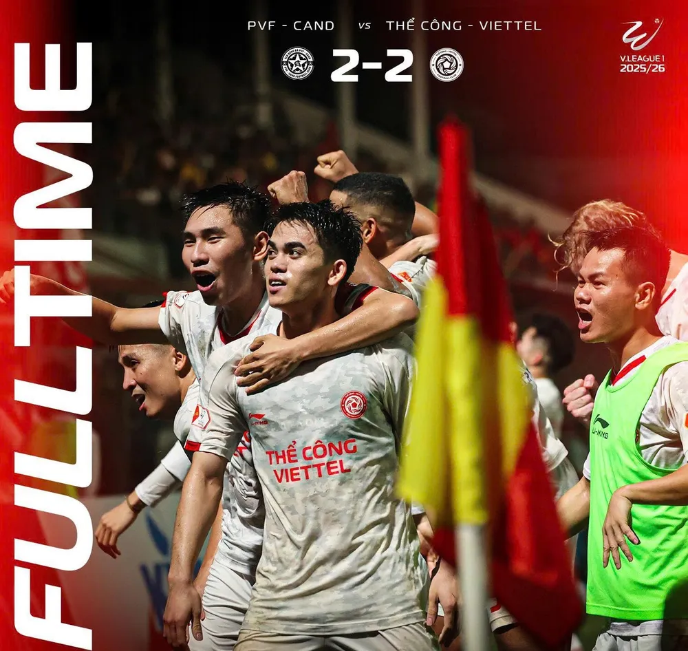 Viettel FC giành 1 trận hòa chật vật tại Hưng Yên. Ảnh: VTFC