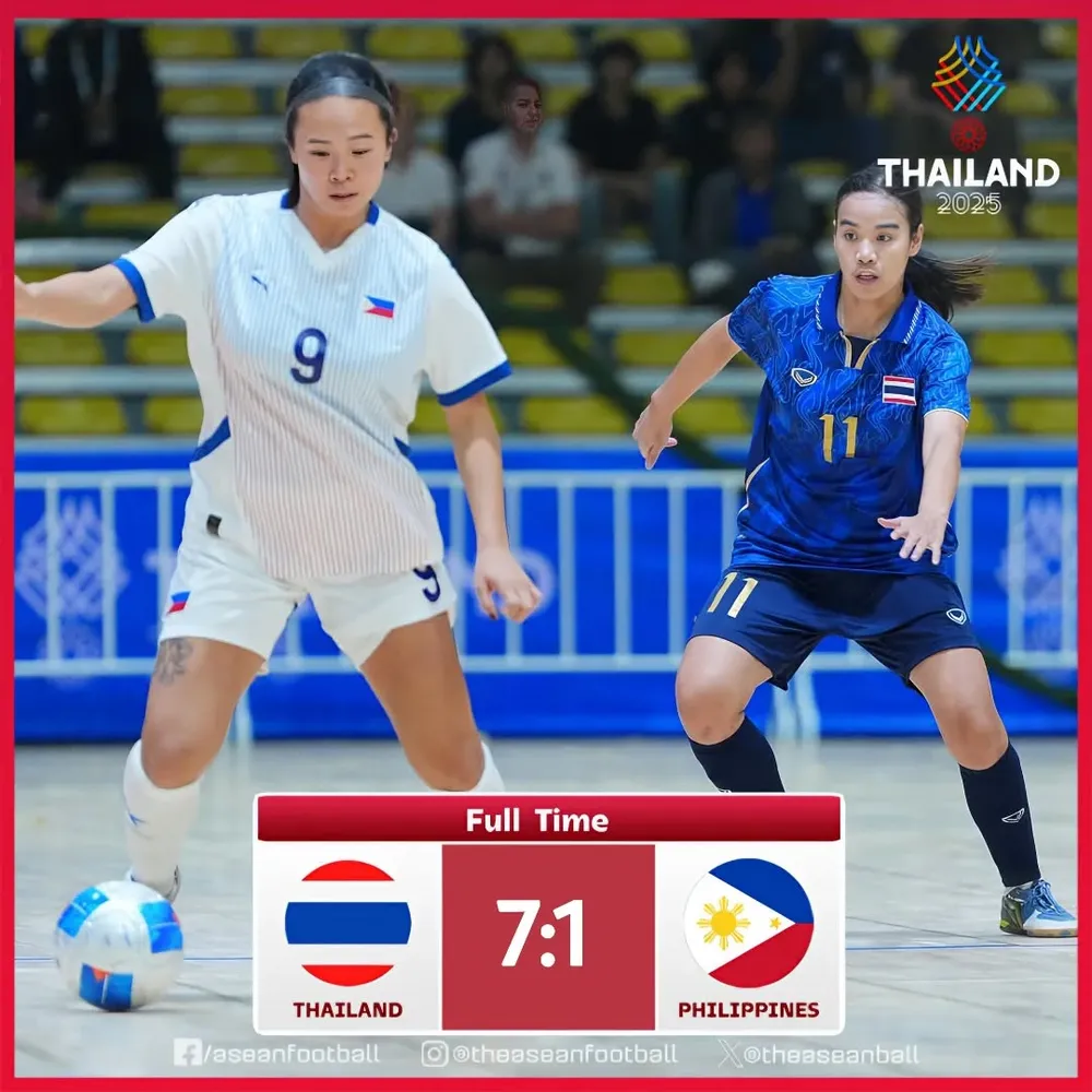 Futsal nữ, Thái Lan thắng dễ Philippines 7-1
