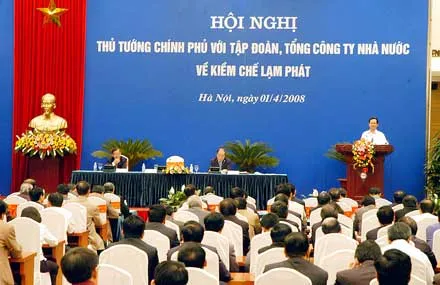 Thủ tướng Nguyễn Tấn Dũng phát biểu tại cuộc họp với các tập đoàn, tổng công ty về kiềm chế lạm phát. Thủ tướng Nguyễn Tấn Dũng phát biểu tại cuộc họp với các tập đoàn, tổng công ty về kiềm chế lạm phát.