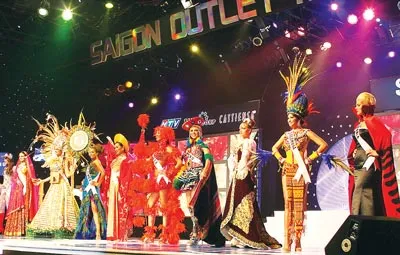 Hoa hậu Hoàn vũ 2008: Rực rỡ, ấn tượng với trang phục dân tộc