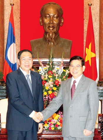 Chủ tịch nước Nguyễn Minh Triết tiếp Tổng Bí thư, Chủ tịch nước Lào Chummaly Xaynhaxỏn