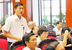 ĐBQH Vũ Hồng Anh (Hà Nội) phát biểu tại hội trường. ĐBQH Vũ Hồng Anh (Hà Nội) phát biểu tại hội trường.