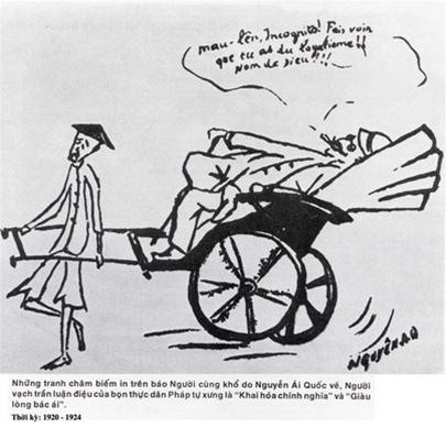 A caricature by Nguyen Ai Quoc was published on an issue of Le Paria. (Filed Photo) A caricature by Nguyen Ai Quoc was published on an issue of Le Paria. (Filed Photo)
