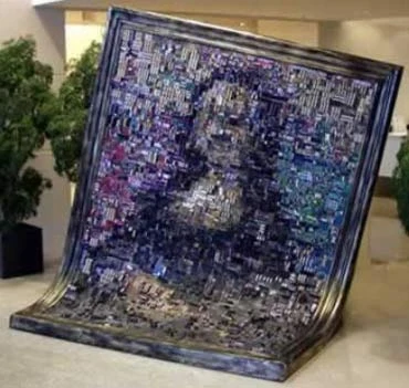 Bức Mona Lisa này được làm từ những con chíp máy tính Bức Mona Lisa này được làm từ những con chíp máy tính