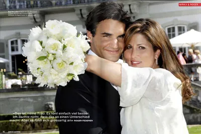 Hình ảnh đám cưới của Roger Federer và Mirka Vavrinec.