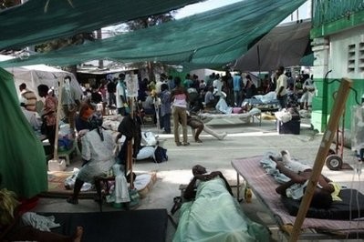 Injured wait for treatment in Port-au-Prince. Desperate Haiti quake survivors pleaded for vital supplies amid anger over the chaotic aid effort, while the true extent of the disaster beyond the capital began to emerge. Injured wait for treatment in Port-au-Prince. Desperate Haiti quake survivors pleaded for vital supplies amid anger over the chaotic aid effort, while the true extent of the disaster beyond the capital began to emerge.