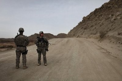 US Army soldiers on patrol in an area prone to ambushes in Alagehdari-ye Soltan, Afghanistan. US Army soldiers on patrol in an area prone to ambushes in Alagehdari-ye Soltan, Afghanistan.