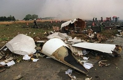 Photo taken on July 26, 2000, at Gonesse shows part of the nose cone after an Air France concorde crashed during take-off killing 113 people Photo taken on July 26, 2000, at Gonesse shows part of the nose cone after an Air France concorde crashed during take-off killing 113 people