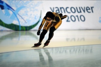 A Japanese skater perform during a training session at Richmond Olympic Oval in Vancouver, on February 7, 2010 ahead of the Vancouver 2010 Olympics.AFP PHOTO A Japanese skater perform during a training session at Richmond Olympic Oval in Vancouver, on February 7, 2010 ahead of the Vancouver 2010 Olympics.AFP PHOTO