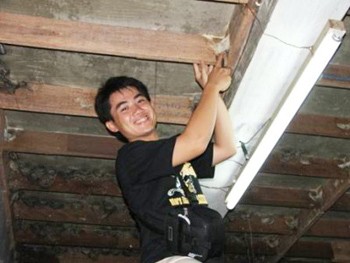 Le Danh Hoang stands in one of his birdhouses Le Danh Hoang stands in one of his birdhouses