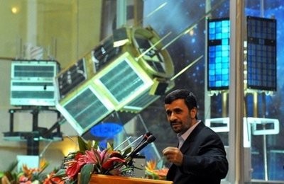 Iranian President Mahmoud Ahmadinejad speaks during the unveiling ceremony of new satellite rockets in Tehran on February 3. AFP photo Iranian President Mahmoud Ahmadinejad speaks during the unveiling ceremony of new satellite rockets in Tehran on February 3. AFP photo