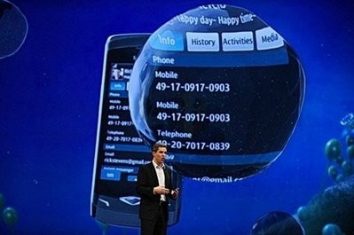 Samsung's Director of Portfolio Management Thomas Richter speaks during a press conference at the Mobile World congress in Barcelona. Samsung's Director of Portfolio Management Thomas Richter speaks during a press conference at the Mobile World congress in Barcelona.