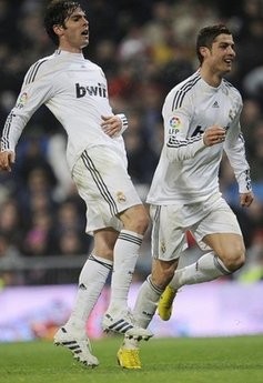 Two of Real Madrid's superstars midfielder Kaka(L) and Cristiano Ronaldo in February 2010. AFP photo