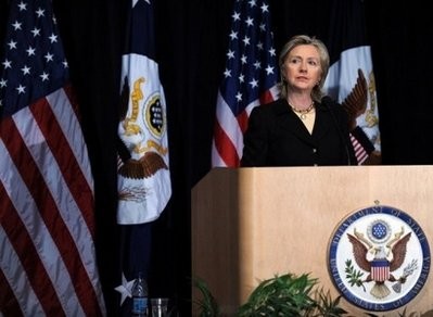 US Secretary of State Hillary Clinton, pictured earlier in the week, arrived in Russia on Mar. 18. (AFP File) US Secretary of State Hillary Clinton, pictured earlier in the week, arrived in Russia on Mar. 18. (AFP File)