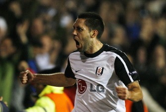 Fulham's American midfielder Clint Dempsey celebrates scoring a goal during their UEFA Europa League, round of 16, second leg football match against Juventus on March 18, 2010. AFP photo Fulham's American midfielder Clint Dempsey celebrates scoring a goal during their UEFA Europa League, round of 16, second leg football match against Juventus on March 18, 2010. AFP photo