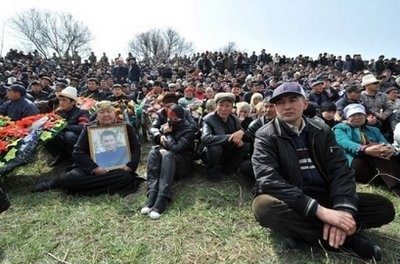 Kyrgyz people attend mass burials at the Ata-Beyit memorial complex on the outskirts of Bishkek. Kyrgyz people attend mass burials at the Ata-Beyit memorial complex on the outskirts of Bishkek.