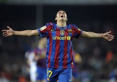 Barcelona's forward Pedro Rodriguez celebrates after scoring gainst Deportivo Coruna during their Spanish League football match at Camp Nou stadium in Barcelona. Barca won 3-0.(AFP photo) Barcelona's forward Pedro Rodriguez celebrates after scoring gainst Deportivo Coruna during their Spanish League football match at Camp Nou stadium in Barcelona. Barca won 3-0.(AFP photo)
