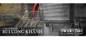 An ad for contemporary artist Bui Cong Khanh’s “Life is Consumption” exhibit running from April 22 – June 6 at San Art in HCMC (Photo: San Art) An ad for contemporary artist Bui Cong Khanh’s “Life is Consumption” exhibit running from April 22 – June 6 at San Art in HCMC (Photo: San Art)