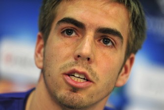 Bayern Munich's defender Philipp Lahm addresses a press conference at the Allianz Arena in Munich April 20, 2010, ahead of the Bayern Munich vs Olympique Lyonnais Champions League semi-final football match. AFP PHOTO Bayern Munich's defender Philipp Lahm addresses a press conference at the Allianz Arena in Munich April 20, 2010, ahead of the Bayern Munich vs Olympique Lyonnais Champions League semi-final football match. AFP PHOTO
