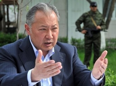 Ousted Kyrgyz President Kurmanbek Bakiyev speaks to supporters during a rally on April 13 Ousted Kyrgyz President Kurmanbek Bakiyev speaks to supporters during a rally on April 13