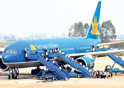 The Boeing 777 airplane of state-owned carrier Vietnam Airlines. (Photo: SGGP) The Boeing 777 airplane of state-owned carrier Vietnam Airlines. (Photo: SGGP)