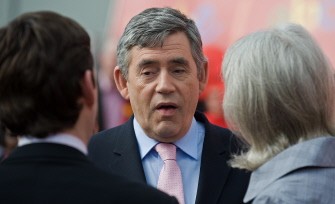 British Prime Minister Gordon Brown speaks to party supporters following the launch of his party's last poster campaign prior to the May 6 general elections in Birmingham, central England on April 30, 2010. AFP photo British Prime Minister Gordon Brown speaks to party supporters following the launch of his party's last poster campaign prior to the May 6 general elections in Birmingham, central England on April 30, 2010. AFP photo