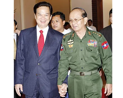 Thủ tướng Nguyễn Tấn Dũng hội đàm với Thủ tướng Myanmar: Thỏa thuận hợp tác về kinh tế, thương mại