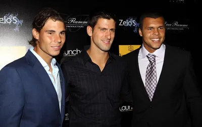 Nadal (bìa phải) cùng Djokovic, Tsonga trong buổi dạ hội dành cho các tay vợt ở Monte Carlo Masters 2010. Nadal (bìa phải) cùng Djokovic, Tsonga trong buổi dạ hội dành cho các tay vợt ở Monte Carlo Masters 2010.