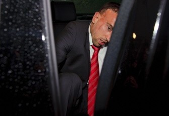 Franck Ribery leaves in a car after losing his appeal against a three match European ban on May 5, 2010 at the UEFA headquarters in Nyon. AFP photo Franck Ribery leaves in a car after losing his appeal against a three match European ban on May 5, 2010 at the UEFA headquarters in Nyon. AFP photo