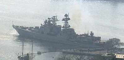 In this April 6, 2003 file picture Russian anti-submarine ship Marshal Shaposhnikov of the Pacific Fleet, is ready to leave Vladivostok harbour in the Russian Far East, to head to the Indian Ocean. In this April 6, 2003 file picture Russian anti-submarine ship Marshal Shaposhnikov of the Pacific Fleet, is ready to leave Vladivostok harbour in the Russian Far East, to head to the Indian Ocean.