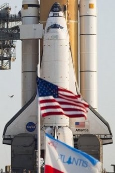 Space Shuttle Atlantis is seen on a Kennedy Space Center launch pad. Final preparations are under way to launch the space shuttle Atlantis on the last mission of its 25-year career, taking astronauts to the International Space Station (ISS). Space Shuttle Atlantis is seen on a Kennedy Space Center launch pad. Final preparations are under way to launch the space shuttle Atlantis on the last mission of its 25-year career, taking astronauts to the International Space Station (ISS).