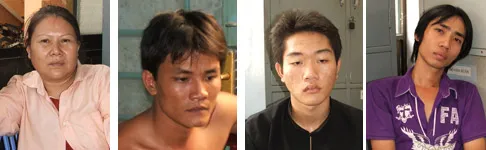 4 đối tượng liên quan: Lê Thị Phấn, Nguyễn Văn Cần, Nguyễn Thanh Bình và Lê Quang Dũng (ảnh từ trái qua) 4 đối tượng liên quan: Lê Thị Phấn, Nguyễn Văn Cần, Nguyễn Thanh Bình và Lê Quang Dũng (ảnh từ trái qua)