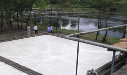 The wastewater processing tank at Vedan. The company heavily contaminated Thi Vai River. (Photo:VNA) The wastewater processing tank at Vedan. The company heavily contaminated Thi Vai River. (Photo:VNA)