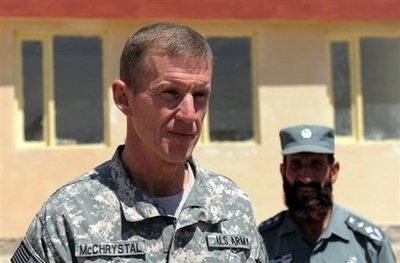 File photo US General Stanley McChrystal (L) at the Baraki Barak district. AFP file File photo US General Stanley McChrystal (L) at the Baraki Barak district. AFP file