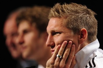 Schweinsteiger attends a press conference at the Velmore hotel in Erasmia near Pretoria on June 30, 2010. AFP Schweinsteiger attends a press conference at the Velmore hotel in Erasmia near Pretoria on June 30, 2010. AFP