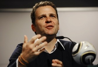 Germany's team manager Oliver Bierhoff.speaks during a press conference at the DFB (German Football Federation) Media Centre in Pretoria on July 6, 2010. AFP Germany's team manager Oliver Bierhoff.speaks during a press conference at the DFB (German Football Federation) Media Centre in Pretoria on July 6, 2010. AFP