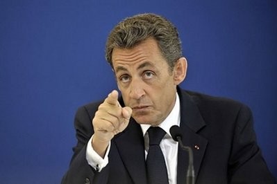 French President Nicolas Sarkozy gives a press conference during his visit at the Brie-Comte-Robert hospital, some 30 km east of Paris. French President Nicolas Sarkozy gives a press conference during his visit at the Brie-Comte-Robert hospital, some 30 km east of Paris.