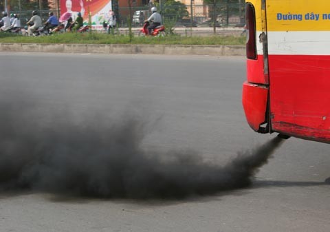 Exhaust fume from a bus. (Filed photo)