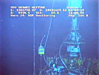 This still image from a live BP video feed shows no apparent oil leakage on the seafloor on July 18, 2010 in the Gulf of Mexico. AFP This still image from a live BP video feed shows no apparent oil leakage on the seafloor on July 18, 2010 in the Gulf of Mexico. AFP