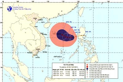 Direction of the tropical low-pressure Direction of the tropical low-pressure