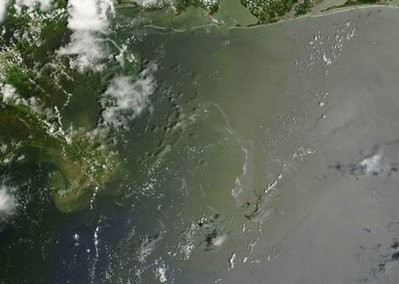 NASA handout image shows the oil slick (centre) caused by the BP Gulf of Mexico oil spill. AFP/NASA file NASA handout image shows the oil slick (centre) caused by the BP Gulf of Mexico oil spill. AFP/NASA file