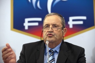 FFF new elected President by interim Fernand Duchaussoy gives a press conference at the FFF headquarters on July 23, 2010 in Paris following his election. AFP PHOTO FFF new elected President by interim Fernand Duchaussoy gives a press conference at the FFF headquarters on July 23, 2010 in Paris following his election. AFP PHOTO