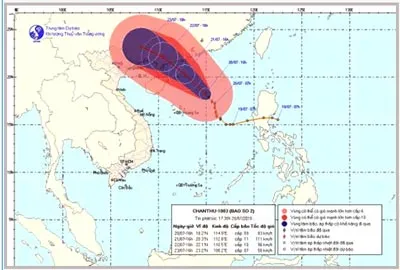 Bão số 2 cách quần đảo Hoàng Sa khoảng 330km về phía Đông Đông Bắc