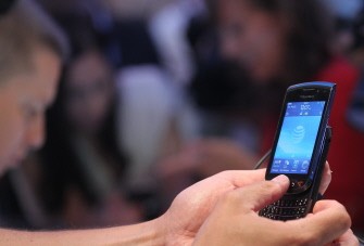 A user tries out the new Blackberry Torch 9800 smartphone after it was unveiled at a news conference August 3, 2010 in New York City. AFP A user tries out the new Blackberry Torch 9800 smartphone after it was unveiled at a news conference August 3, 2010 in New York City. AFP