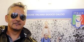 Baggio poses after a meeting at the FGCI headquarters (Italian Football Federation) to discuss his possible inclusion in the technical staff of the Italian national football team, in central Rome, on August 2, 2010. AFP Baggio poses after a meeting at the FGCI headquarters (Italian Football Federation) to discuss his possible inclusion in the technical staff of the Italian national football team, in central Rome, on August 2, 2010. AFP