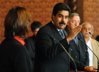 Colombia's Foreign Minister Maria Angela Holguin (L) listens to her Venezuelan counterpart Nicolas Maduro during a joint press conference after a meeting in San Carlos Palace on August 8, 2010 in Bogota. AFP PHOTO Colombia's Foreign Minister Maria Angela Holguin (L) listens to her Venezuelan counterpart Nicolas Maduro during a joint press conference after a meeting in San Carlos Palace on August 8, 2010 in Bogota. AFP PHOTO