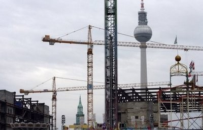 (AFP file) Construction cranes work in Berlin, 2007. (AFP file) Construction cranes work in Berlin, 2007.