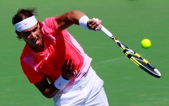 Rafael Nadal serves to Taylor Dent during Day 3 of the Western & Southern Financial Group Masters at the Lindner Family Tennis Center on August 18. AFP Rafael Nadal serves to Taylor Dent during Day 3 of the Western & Southern Financial Group Masters at the Lindner Family Tennis Center on August 18. AFP