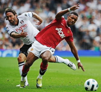Nani (R) and Fulham's Johnathan Greening (L) vie during their Premiership match at home to Fulham at Craven Cottage football stadium, London on August 22, 2010. AFP Nani (R) and Fulham's Johnathan Greening (L) vie during their Premiership match at home to Fulham at Craven Cottage football stadium, London on August 22, 2010. AFP
